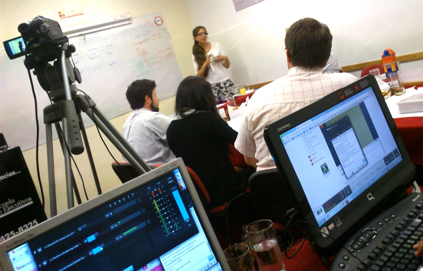 Control de streaming durante una clase en vivo.